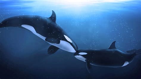 Orcas are very social and emotional animals. Orcas stehen an der Spitze der marinen Nahrungskette