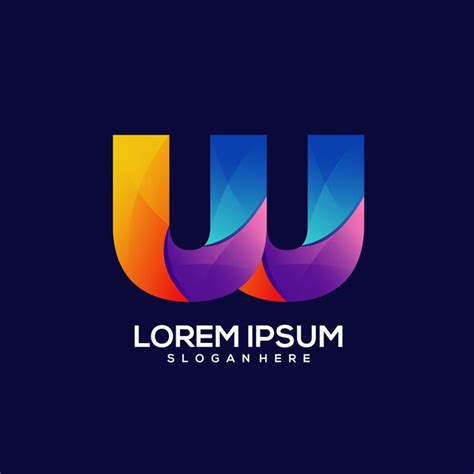Premium Vector W Letter Logo Gradient Colorful Illustrator
