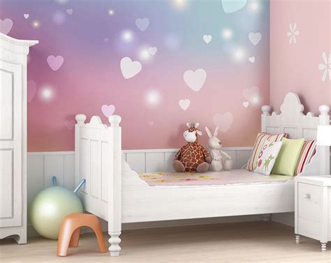 Sweet Hearts Wallpaper Mural Ohpopsi Girls Bedroom Wallpaper