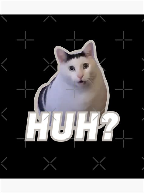 Huh Cat Meme Huh Poster For Sale By Ins Ck Redbubble
