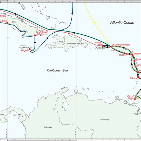 Route Taken By Delegates In The Caribbean Basin Download Scientific