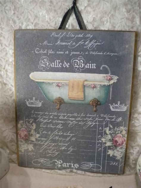shabby chic vintage french bathroom sign salle de bain etsy french vintage bathroom french