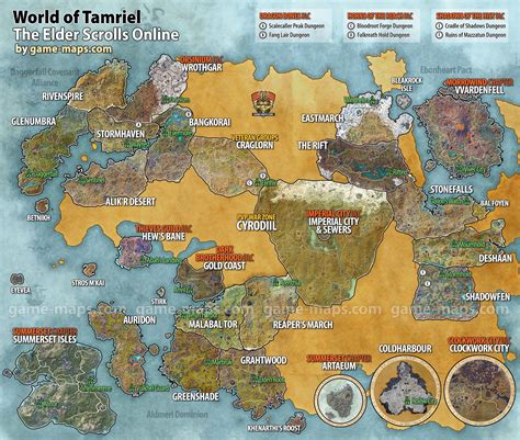 World Map Of Tamriel For The Elder Scrolls Online ESO Video Game Elder Scrolls Online Elder