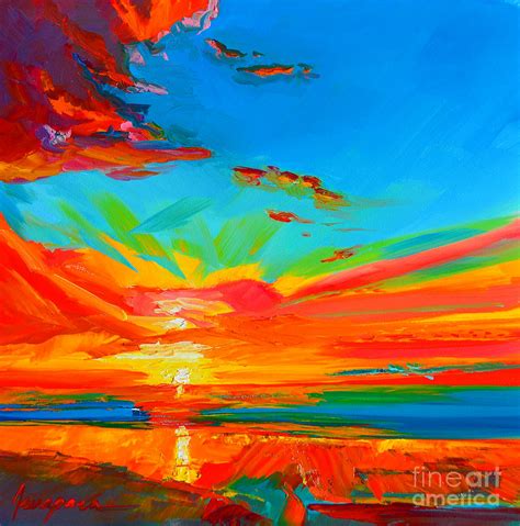 Orange Sunset Landscape Painting By Patricia Awapara