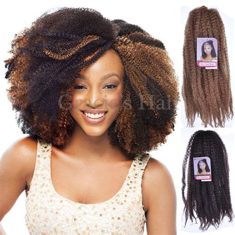 Cheap Afro Kinky Marley Braiding Hair 18 Crochet Braids Afro Kinky Twist Marley Braids Synthetic