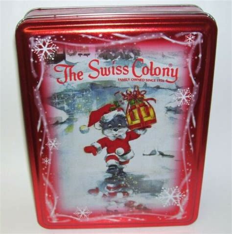 swiss colony christmas tin box ebay