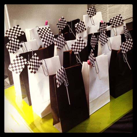 Racing Loot Bags Black And White Racing Car Kids Party Race Car
