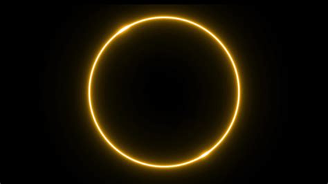 Orange neon glow flowing circle on black background 12960989 Stock