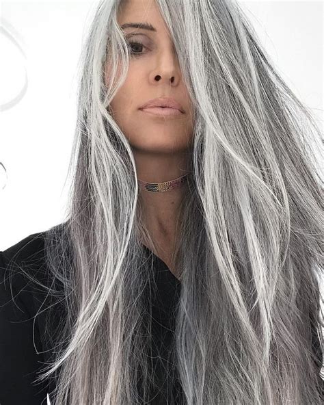 beautiful women aging gracefully long gray hair silver hair color hair styles