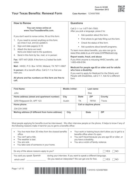 Snap Benefits Application Texas Fill Online Printable Fillable