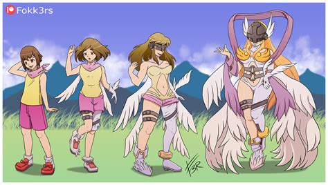 Rule 34 Angewomon Ass Expansion Blonde Hair Breast Expansion Brown