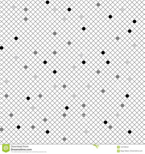Circle In Grid Seamless Vector Pattern Stock Vector Illustration Of