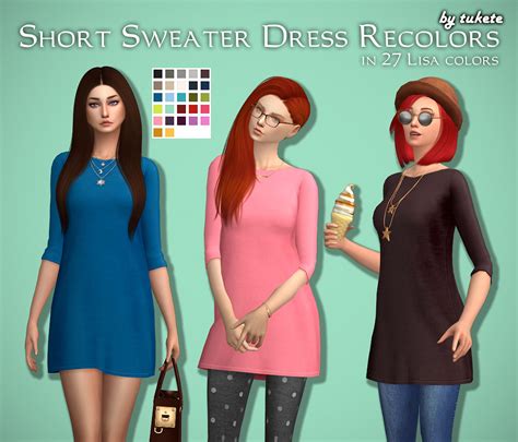 Sims 4 Maxis Match Finds — Tukete Short Sweater Dress