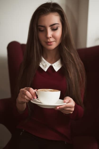 Premium Photo Woman Drinking Fresh Coffee