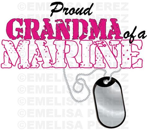 Proud Grandma Of A Marine Military Dog Tag Pink Vector