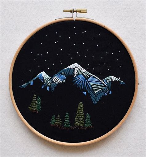 Artistic Embroidery Mountain Art Beginning Embroidery How To Etsy In