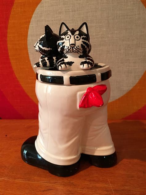 Vintage Kliban Cats In Pants Cookie Jar Black And White Cat Cookie Jar