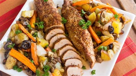 Remove the tenderloin from the oven and tent with foil to keep warm while you continue to roast the potatoes or give the potatoes extra time before adding the tenderloin on top. Roasted Pork Tenderloin with Oven Roast Vegetables