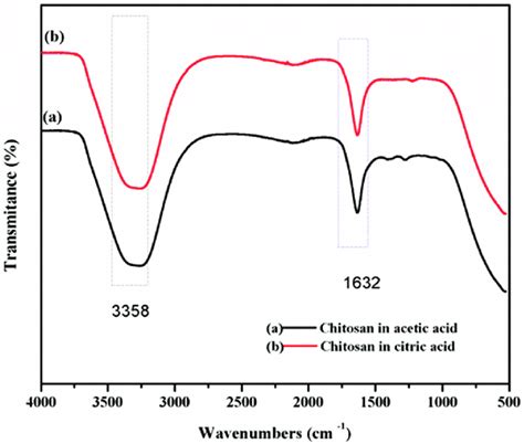 Ftir Spectra Of Chitosan Solution In A Acetic Acid B Citric Acid