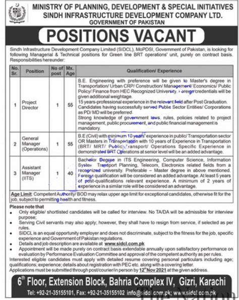 Ministry Of Planning Development And Special Initiatives Jobs 2021
