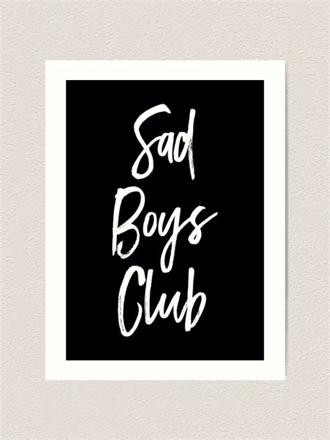 Sad Boys Club White Art Print For Sale By Seldom Redbubble