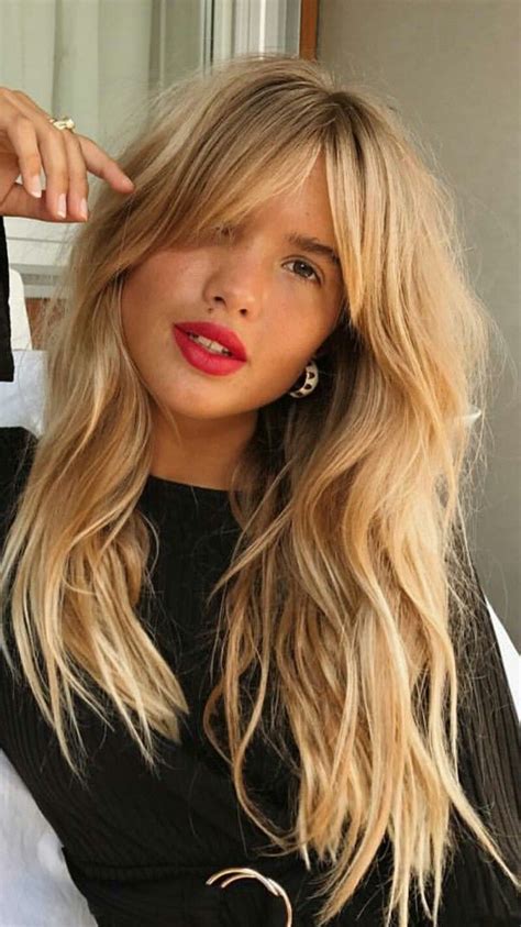 pin by nada zahra on all about hair long fringe hairstyles hair styles long hair with bangs