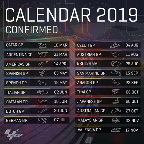 2015 was the final season that bridgestone was the sole tyre supplier for motogp, as michelin became the sole tyre supplier for the 2016 season. 20+ Motogp 2021 Calendar Dates - Free Download Printable ...
