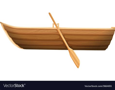 A Wooden Boat Royalty Free Vector Image Vectorstock