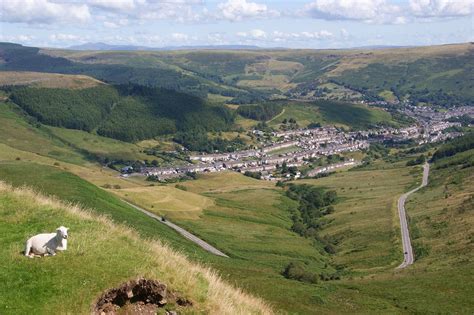 The View From The Top Of The Bwlch Mountain Overlooking Cwmparc And