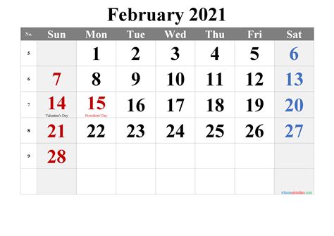 Looking for some free & elegant printable february 2021 calendars, great? Free Printable February 2021 Calendar with Holidays