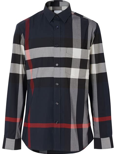 Burberry Check Stretch Poplin Shirt Farfetch