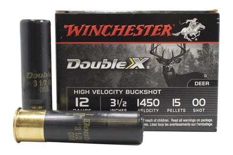 winchester 12 gauge 3 1 2 in 15 pellet double x high velocity buckshot 5 box sportsman s