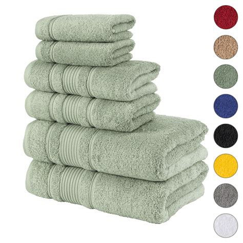 Qute Home Spa And Hotel Towels 6 Piece Towel Set 2 Bath Towels 2 Hand