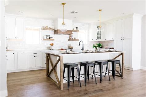 White background with neutral accents. Modern Farmhouse Kitchen Design | HGTV