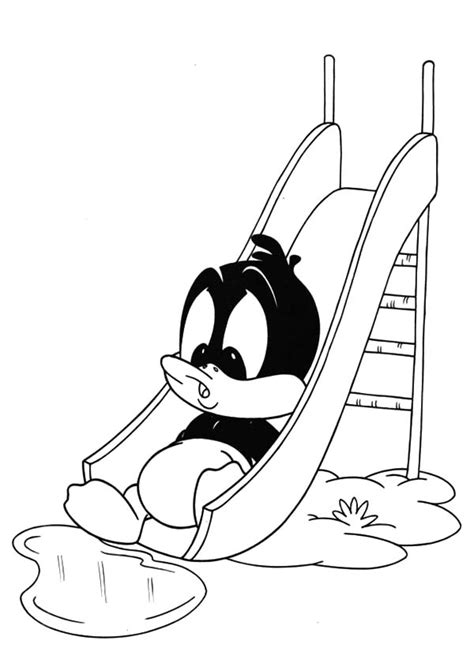 Baby Daffy Duck Play Slide Coloring Pages Netart Trang