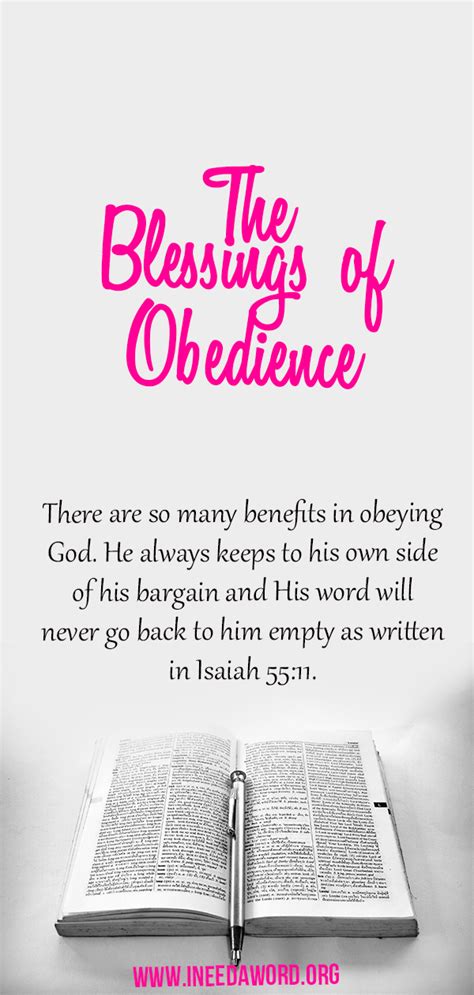 Obedience To God Brings Blessings