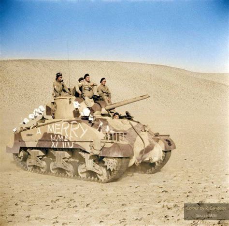 Wwii British 8th Armys Sherman Tank Near Benghazi Libya 26 December