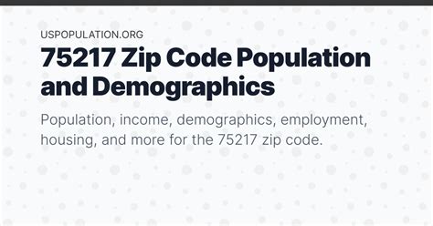 75217 Zip Code Population Income Demographics Employment Housing