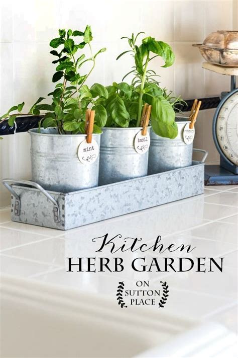 Even if you live in an apartment, condo, or living situation that doesn't come with a yard or garden space you can still cultivate your own herbs in the kitchen, a sunny window sill, or patio! Kitchen Herb Garden | Herb garden in kitchen, Kitchen ...
