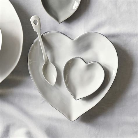Porto Stoneware Heart Dinner Plate Tableware The White Company