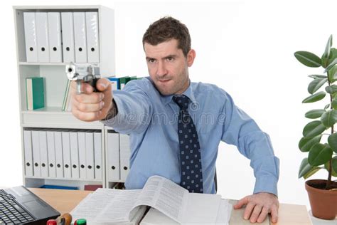 Businessman With A Gun Stock Photo Image Of Discharge 38372432