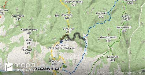 Czarny szlak turystyczny Sewerynówka Bacówka PTTK Pod Bereśnikiem