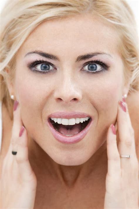 Amazed Woman Stock Photo Image Of Hand Blond Amazement