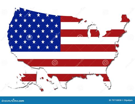 Symbole De Carte Des Etats Unis De Drapeau Des Usa Illustration Stock