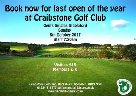 Craibstone Golf Club Last Open Of The Year