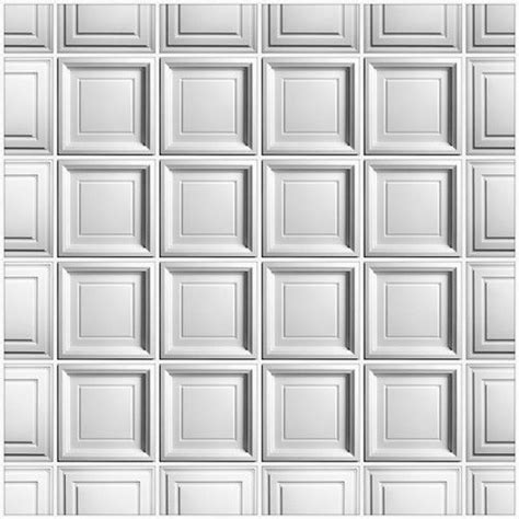 Ceilume Signature 2 Ft X 2 Ft Lay In Coffered Ceiling Tile In White