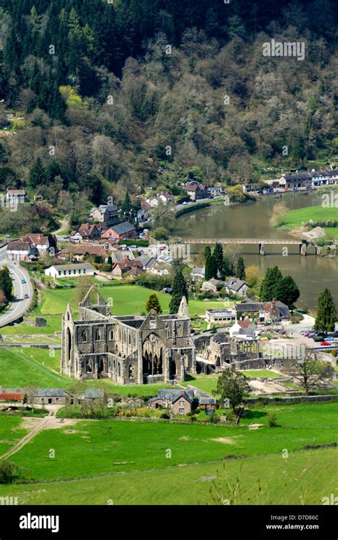 Tintern Abbey And The Wye Valley From The Devils Pulpit Viewpoint Offas