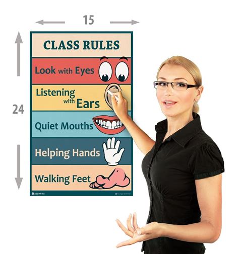 Basic Class Rules Visual Colorful Sign - Young N' Refined