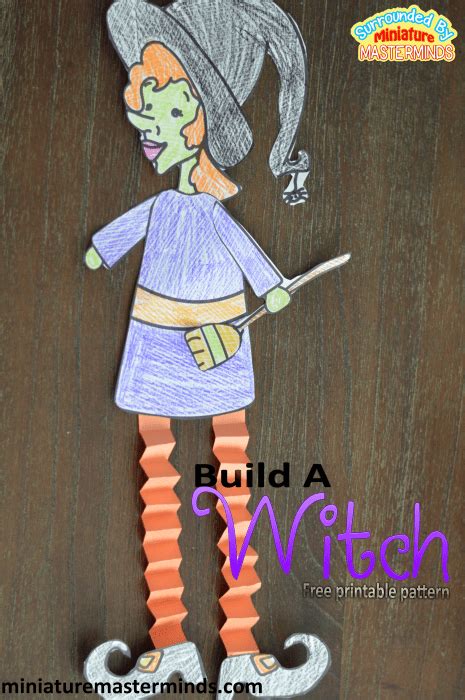 Build A Witch Free Printable Pattern Halloween Craft For Kids ⋆
