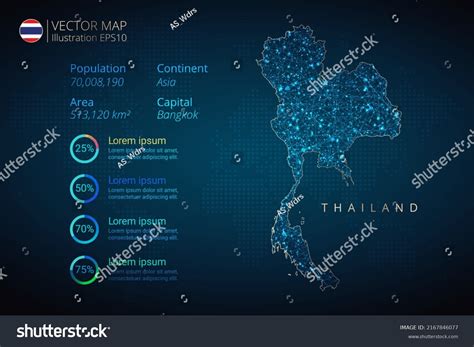 Thailand Map Infographics Vector Template Abstract Stock Vector
